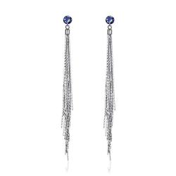 Aifeer 925 Sterling Silver Tassel Earrings Long Dangle Threader Jewelry For Women