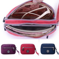 Women Zipper Clutches Bags Girls Small Light Waterproof Phone Bags Card Holders