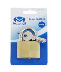 Marathon 50MM Brass Cylinder Padlock
