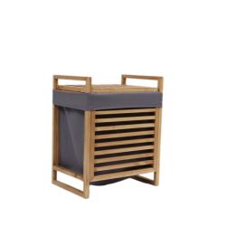 Wooden Ladder Design Laundry Basket With Lid And Removable Inner