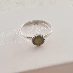 Mae 925 Sterling Silver Colour Changing Mood Ring - Size 7
