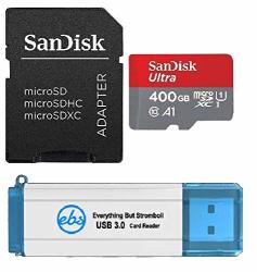 Sandisk 400GB Sdxc Micro Ultra Memory Card And Sd Adapter Bundle Works With Samsung Galaxy S10 S10+ S10E Phone Class 10 SDSQUAR-400G-GN6MA Plus 1