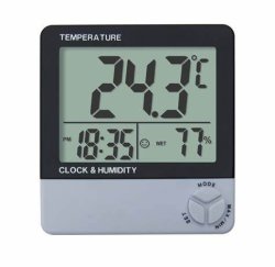 Digital Thermometer & Hygrometer Clock
