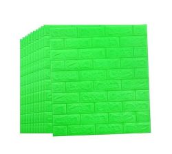 10 Piece 3D Wall Self-adhesive Waterproof Wallpaper Panel Green