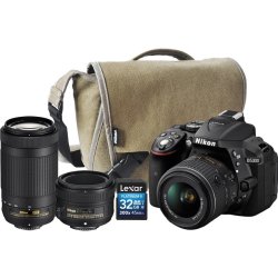 Nikon D5300 BODY+18-55MM Af-p VR +70-300MM Af-p Dx+ 16GB Card+s bag Black Friday Special -
