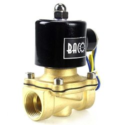 Bacoeng 3 4" DC24V Electric Solenoid Valve Npt Brass Normally Closed