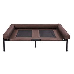 Peachtree Press Inc Outdoor Indoor Original Elevated Pet Bed With Mesh Center And Bolsters On 3 Sides