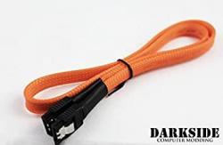 Darkside 60CM 24" Sata 3.0 180 To 180 Data Cable With Latch - Uv Orange DS-0169