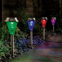 Cole & Bright: Colour Changing Solar Post Lights 4-pack