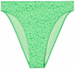 Savage X Fenty Women's Reg High Leg Leopard Lace Bikini Green Emerald M