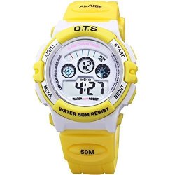 Boys Girls Waterproof Luminous Watches Fashion Sport Digital Watch-w