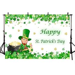 Comophoto 7X5FT Saint Patricks Day Background Irish Green Lucky Shamrock Holiday St. Patricks Day Party Banner Photography Backdrops Photo Booth Decorations Props