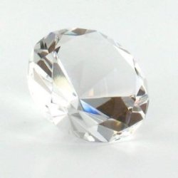 Clear 2.25" Crystal Glass Diamond Shaped Paperweight