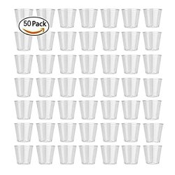 Shot Glasses Cups Clear Plastic Disposable Party Shot Glasses Jelly Cups Tumblers Birthday Tuscom 50PCS