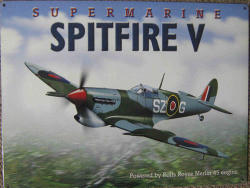 Aeroplane. Spitfire Metal Sign Mt30