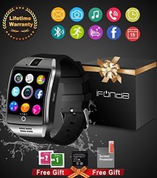 Bluetooth Smart Watch With Camera Waterproof Smartwatch Touch Screen Phone Unlocked Watch Cell Phone Smart Wrist Watch Wristband For Android Phones Samsung Ios Iphone