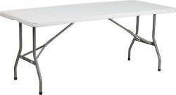 30"W X 72"L Bi-fold Granite White Plastic Folding Table - Banquet Table