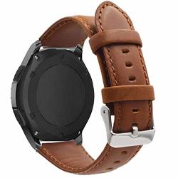 For Samsung Gear Sport S2 S3 Classic Frontier Galaxy Huami Amazfit Bip Huawei GT 2 Watch 42MM 46MM Active Band 20MM 22MM Strap Horse-brown
