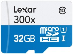 Lexar 32GB 300X Uhs-i 45MBS Micro Sdhc Card