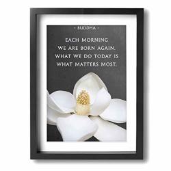 Amonee 12"X16" Canvas Wall Art Print Each Morning We Are Born Again Buddha Quote Framed Canvas Pictures Prints Contemporary Artwork Ready To Hang For