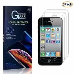 Cusking Iphone 4 Iphone 4S Ultra Thin Tempered Glass Screen Protector Anti Fingerprint Screen Protector Glass For Iphone 4 Iphone 4S Bubble Free 3 Pack