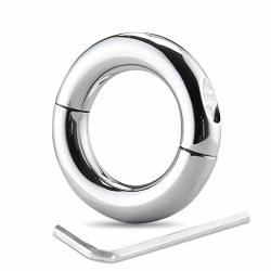 METAL Stainless Steel Heavy Pe'nis Ring For Scrot"um Detachable Co'ck Ring With Key For Male 40MM