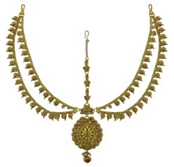 Ethnic Bollywood Traditional Indian Matha Patti Gold Tone New Forehead Jewelry IMOJ-BMT4A