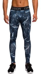 Arciton Men's Professional Compression Tight Pants Base Layer Running Leggings Us XL Blue Thunder