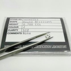 0.700CT J SI2 Dia Certified Brilliant Round Cut Natural Diamond