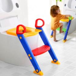 Foldable Kid Potty Training Toilet Seat With Ladder For U-shaped Or Oval Toilet
