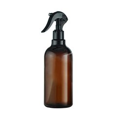 Polytree Empty Amber Plastic Spray Bottles With Black Trigger Sprayers 500ML Refillable Container For Essential Oils Cleaning Products Or Aromatherapy