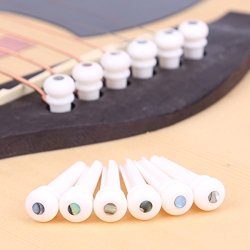 BephaMart Cattle Bone Guitar Endpin With Abalone Dot Bridge End Pin For Acoustic Guitar