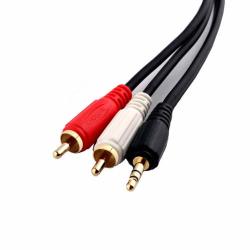 3.5MM To 2 Rca Audio Cable Cord For Behringer Pro Mixer DJX700 NOX303 VMX200USB