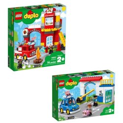 Lego Duplo Fire & Police Station Gift Bundle - 2+ Years - 10902 & 10903