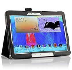 Ivso Slim-fit Stand Cover Case For Samsung Galaxy Note 10.1 2014 Edition Tablet - With Mu Black