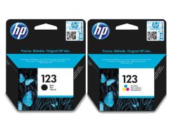 HP 123 Black + 123 Tri-colour Original Ink Cartridge Bundle