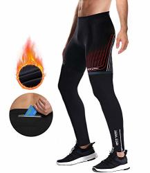 Mens Running Tights Thermal Compression Athletic Bicycle Cycling Pants Bike Gym Mtb Leggings Wear Red XL