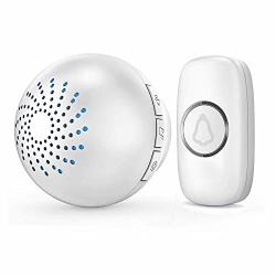 Loud Round Wireless Waterproof Doorbell - Door Chime Wireless Door Bell At Over 500 Ft. With 32 Chimes White 1 Receiver +1 Transmitter Ringpoint Series