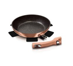 28CM Marble Coating Fry Pan With Detachable Handle - Rose Gold