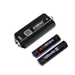 Acebeam UC15 Keychain Light Cree Xpl Hi LED 1000 Lumen W 2 X 10440 Rechargeable Batteries Black