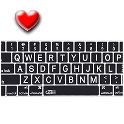 Casiii Keyboard Cover Apple Mac Keyboard With Number Key Large Print Big Letters Premium Ultra Thin - Black
