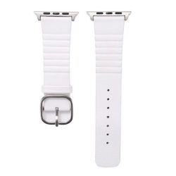 Leather Buckle Band For Apple Watch - White 42MM