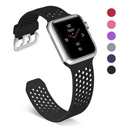 Umaxget For Apple Watch Band 38mm Soft Silicone Breathable Sports Replacement Wristband For Apple Watch Series 3 Series 2 Series 1 Nike Iwatch All Black Prices Shop Deals Online Pricecheck