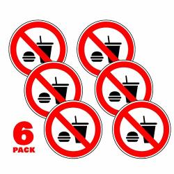 No Eating No Drinking Stickers 2 In. Car Window Door Decal Pack Of 6 I Ideal For Taxis And Rental Vehicles