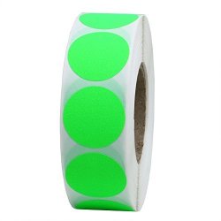 Hybsk 1 Inch Round Blank Fluorescence Green Shooting Target Pasters Total 1 000 Adhesive Target Dots Per Roll 1 Roll