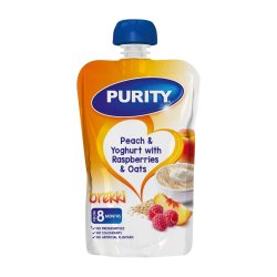 Pureed 110ML - Peachy Yoghurt With Raspberries & Oats
